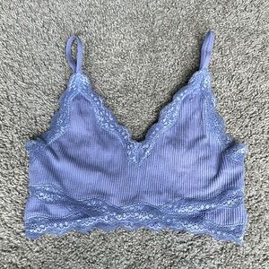 forever21 lace trim purple crop tank